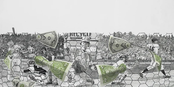 Dollar Day Diablos from the public art fine art portfolio by Gaspar Enriques