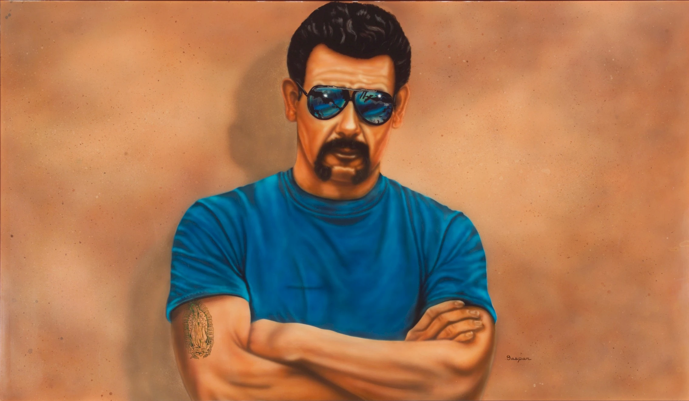 Luis y la Virgen de Guadalupe from the tattoos fine art portfolio by Gaspar Enriques